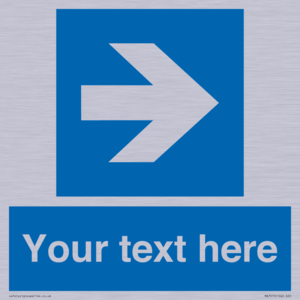 Custom Directional signage blue right arrow 